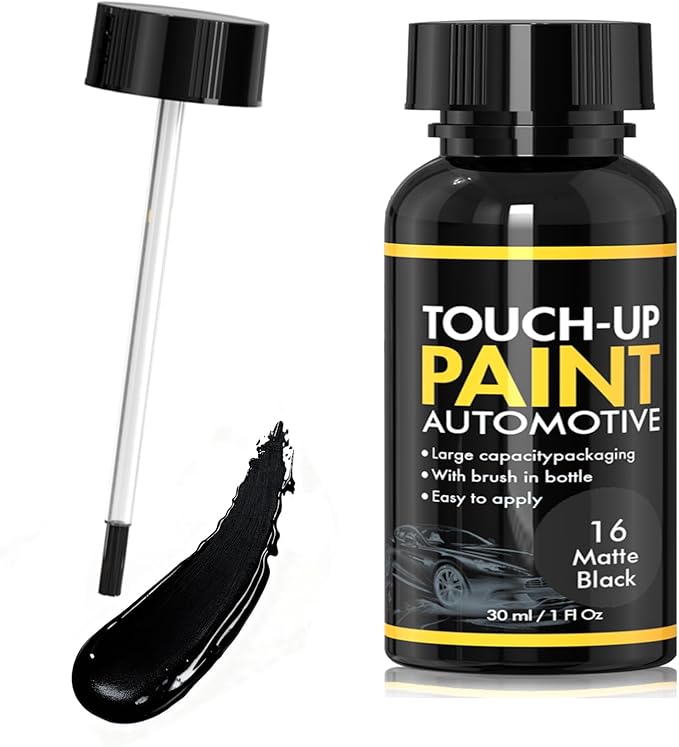 Car Scratch Remover, 30ml Matte Black Car Paint Touch Up for Deep Scratches, Quick Drying, Easy to Use, Includes Body Putty & Sandpaper for Professional DIY Finish