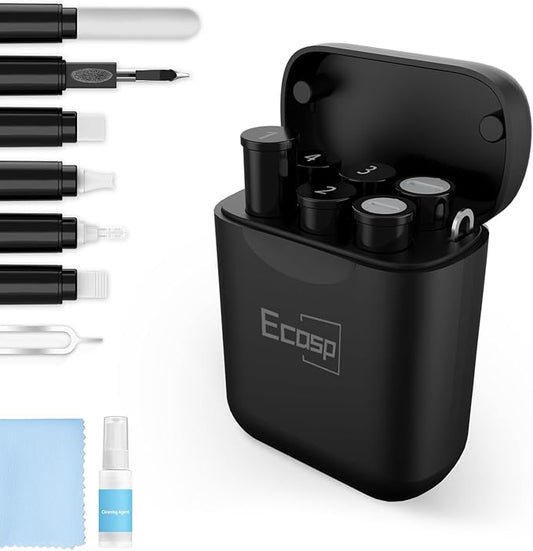 Cleaner Kit for AirPod, Multi-Tool iPhone Cleaning Kit, Cell Phone Cleaning Repair & Recovery iPhone and iPad (Type C) Charging Port, Lightning Cables, and Connectors, Easy to Store and Carry Design