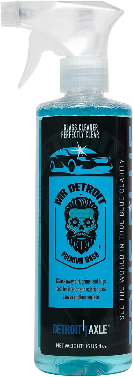 Mr. Detroit - 6pc Car Cleaning Kit, Degreaser, Dilution Bottle, Car Wash Soap, Glass Cleaner with Sprayer, Wheel Cleaner, Tire Shine, Professional Grade Formula, Effective Dirt Removal