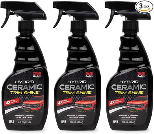 Stoner Car Care 92333-3PK Hybrid Ceramic Trim Shine – Restores Faded Plastic & Vinyl to OEM Finish, Long Lasting Water-Based UV Protection for Interior & Exterior Trim – 16 fl oz (Pack of 3)