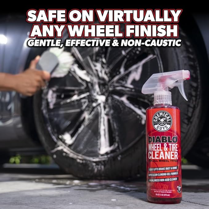 Chemical Guys Sprayable Diablo Wheel Cleaner (Safe on All Wheel & Rim Finishes), Great for Cars, Trucks, SUVs, Motorcycles, RVs & More, 32 fl oz