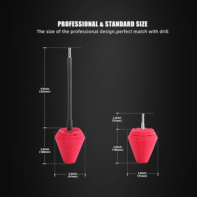 SPTA Metal Polishing Tool, Auto Cone Metal Polish Buffing Polishing Ball, Drill Buffing Sponge Pads Buffing Wheel for Drill Foam, Sponge Buffing for Automotive Car Wheel Hub Care