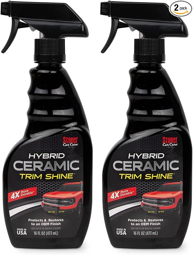 Stoner Car Care 92333-2PK Hybrid Ceramic Trim Shine – Restores Faded Plastic & Vinyl to OEM Finish, Long Lasting Water-Based UV Protection for Interior & Exterior Trim – 16 fl oz (Pack of 2)