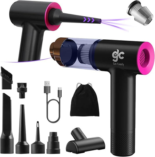 12000 Pa 4-in-1 Cordless Car Vacuum Cleaner Handheld Air Duster Pump & Blower with Brushless Motor | Portable Mini Vacuum for Car, Home & Office with Type-C Fast Charging