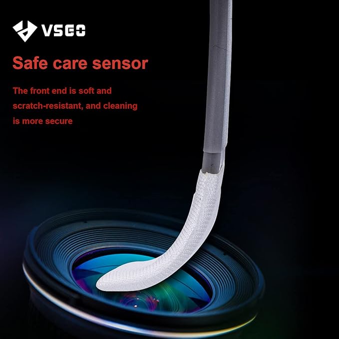 VSGO Mirrorless Camera Sensor Cleaning Kit for Meduim Format Cameras, 12pcs 34mm CMOS Swabs and 10ml Cleaner Inluded (VS-S04E)