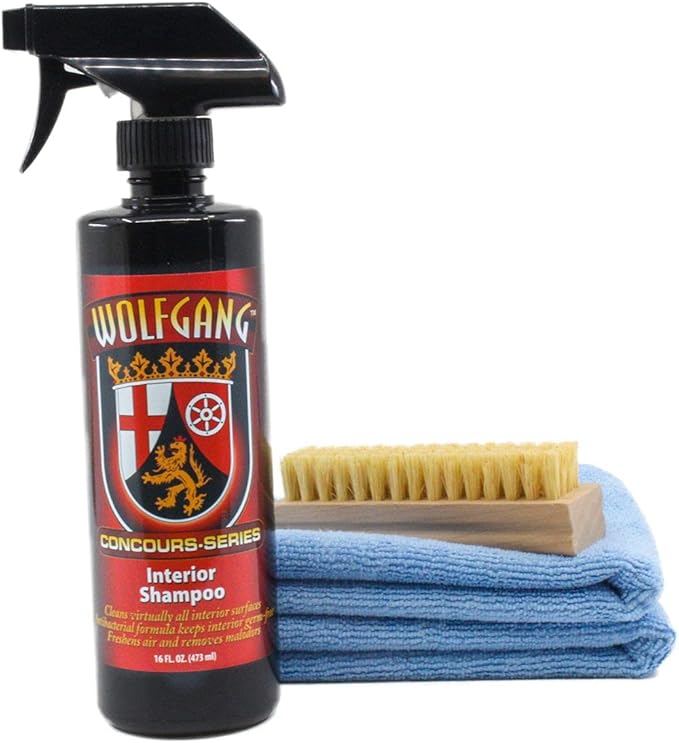 WOLFGANG CONCOURS SERIES | WG-2800 | Interior Shampoo Cleaning Kit for Vinyl, Plastic, Fabric, Leather & Headliners | Fresh Scent | Easy to Use | 16 fl. oz
