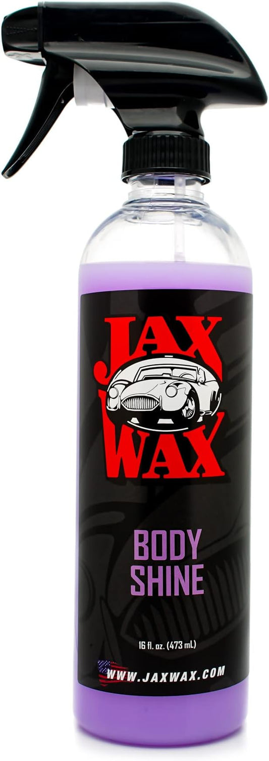 Jax Wax Body Shine Detailer - Spray Car Wax, Removes Water Spots and Dirt, Formulated with Natural Oil and Waxes for Superior Protection and Shiny Look, Use on Car, Boat and Motorcycle, 16 Oz