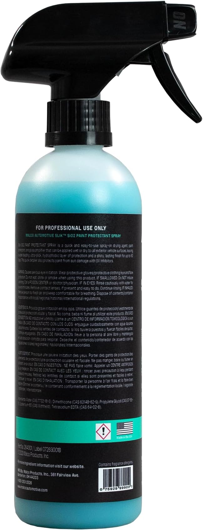 Malco SLIK SiO2 Paint Protection Spray with Microfiber Towel – Rejuvenates and Protects Vehicle Exterior Finishes/Shine, Protect, and Beautify Your Vehicle/Deep Shine on All Surfaces / 16oz (264016)