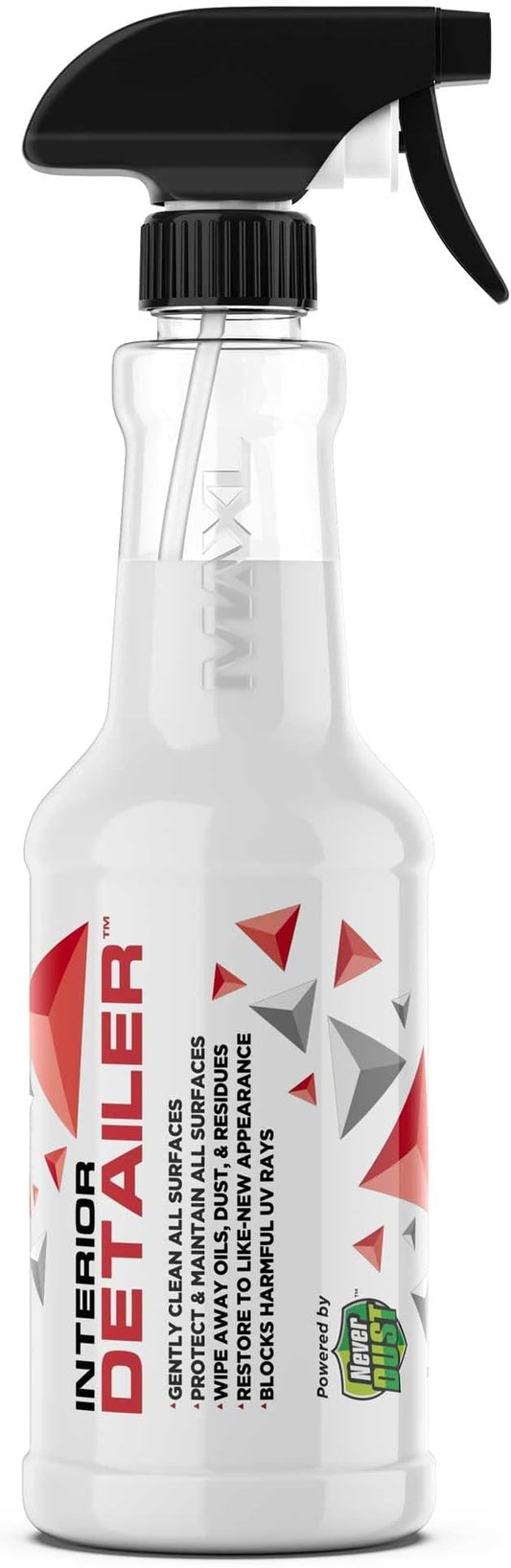 MAXL® Interior Car Cleaner Detailer Spray with NeverDust® Technology Formula (20oz, 1 Pack) - Repels Dust, Wipes Oil, Residue with Matte Finish for Leather, Dash, Trim & Screens - Safe on All Surfaces