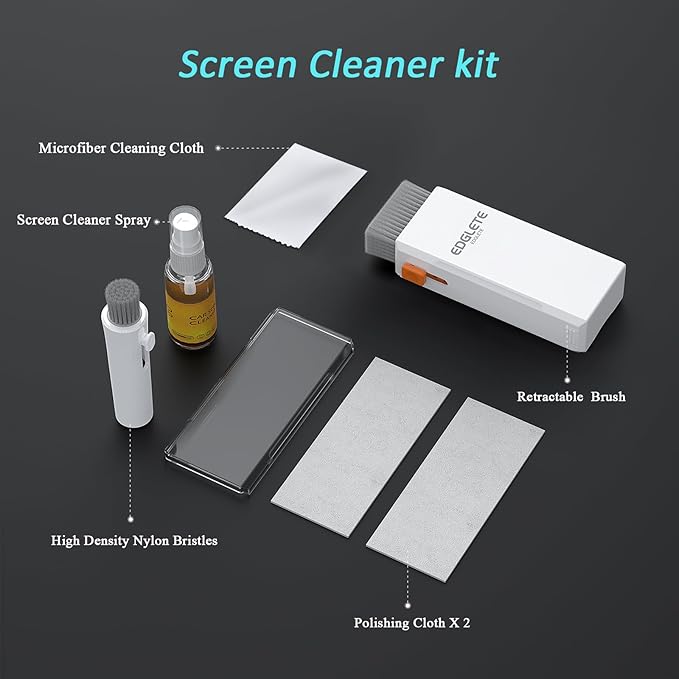 Car Screen Cleaner Spray and Wipe, Car Interior Cleaner Detailing Kit Screen Cleaning Tool for Touchscreen Display Dashboard, Car Detailing Brush for Tesla Jeep BMW Honda Benz Chevy