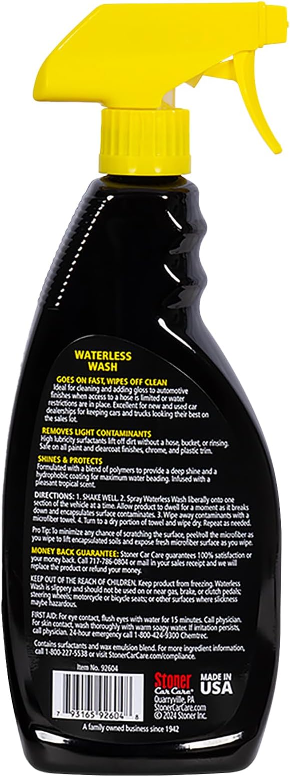 Stoner Car Care 92604-4PK Waterless Wash Car Detailing Spray – Safe, Scratch-Free Formula Quickly Cleans, Shines & Protects Cars, Trucks, Boats, Motorcycles, RVs & More – 22 Fl Oz, Pack of 4