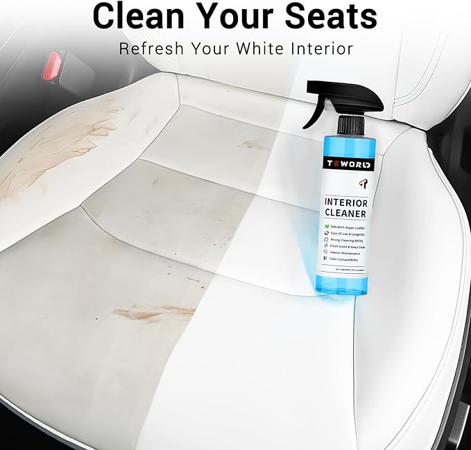 Tesla Seat Cleaner Remover Stain Biodegradable, Safe on White & Black Vegan Leather, Tesla Interior Cleaning Products for Seats, Console, Dash, Tesla Model 3/Y/S/X Accessories for 2025 | 2026