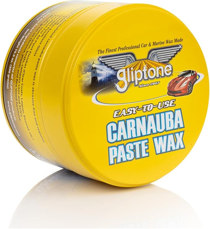 Gliptone Easy To Use Carnauba Paste Wax, Professional #1 Brazilian Carnauba Formula, Deep Gloss and Long Lasting Protection, Safe for All Finishes, 10.5 oz
