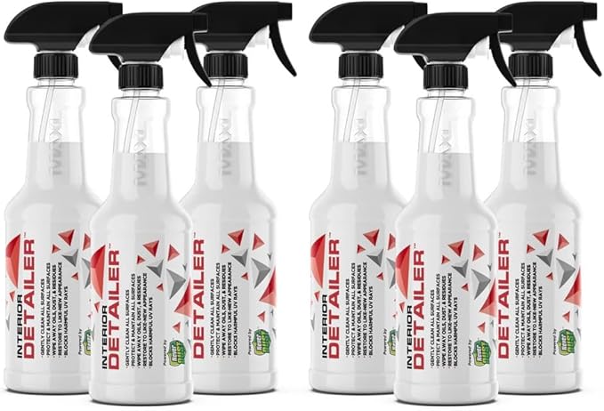 MAXL® Interior Car Cleaner Detailer Spray with NeverDust® Technology Formula (20oz, 6 Pack) - Repels Dust, Wipes Oil, Residue with Matte Finish for Leather, Dash, Trim & Screens - Safe on All Surfaces