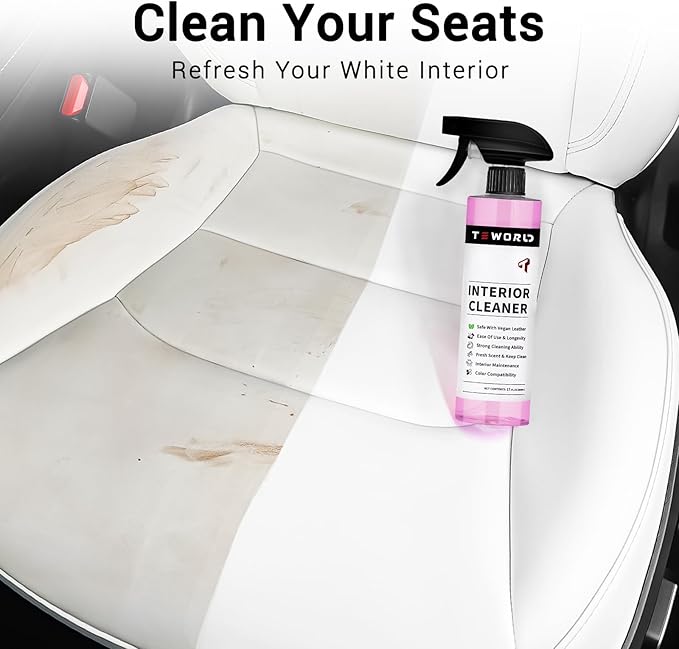 Tesla Seat Cleaner Remover Stain Biodegradable, Safe on White & Black Vegan Leather, Tesla Interior Cleaning Products for Seats, Console, Dash, Tesla Model 3/Y/S/X Accessories for 2025 | 2026