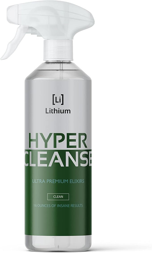 Lithium Hyper Cleanse Car Interior Cleaner - Car Cleaner Interior for Leather, Plastic, Carpet, Vinyl, and Tesla Vegan Leather - Solvent Free Interior Car Cleaner - Car Cleaning Spray (16 Oz)
