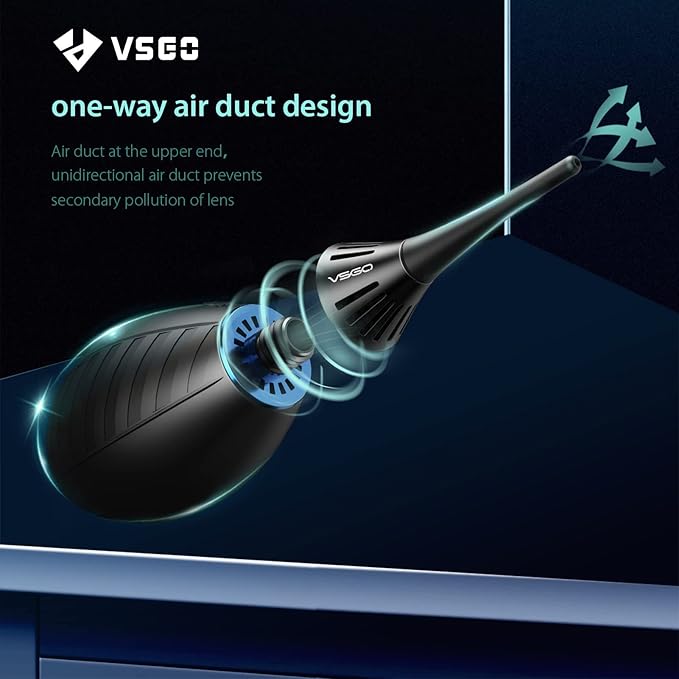 VSGO Professional Camera Cleaning Kit with Portable Bag Air Blower Lens Cleaning Pen Spray Cotton Swab Cloth Compatible for Canon, Nikon, Sony DSLR Cameras and Sensitive Electronics Bundle(VS-A3E)