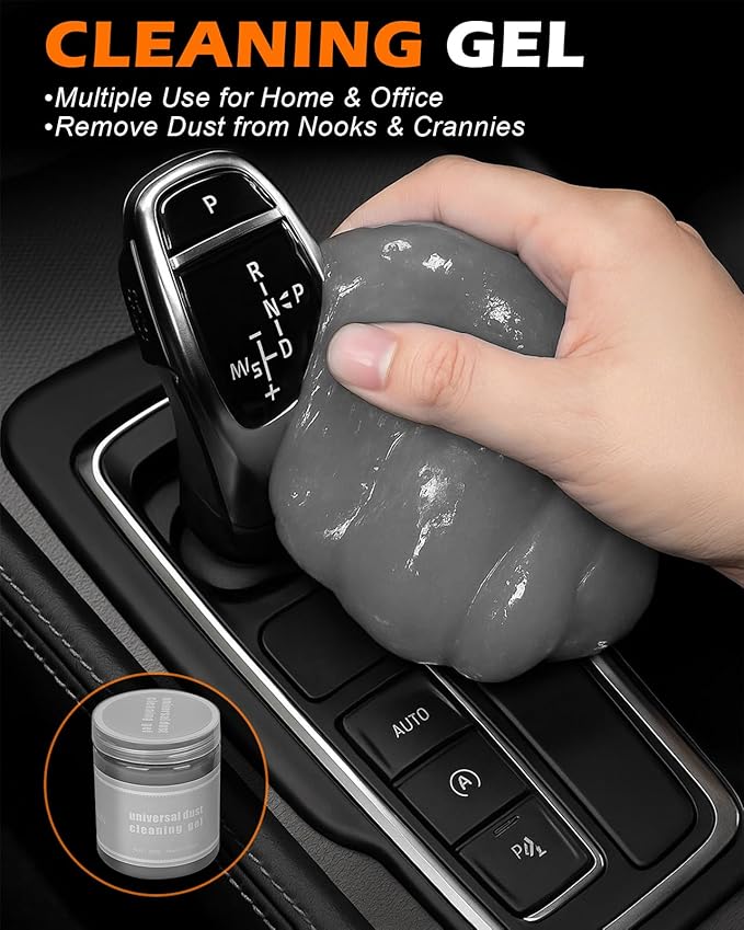 Windshield Cleaner Tool, 18Pcs Car Interior Detailing Brush Set, Inside Windshield Cleaning Kit with 2 Microfiber Pads, Duster Brush, Cleaning Gel, Car Detailing Supplies for Women & Men