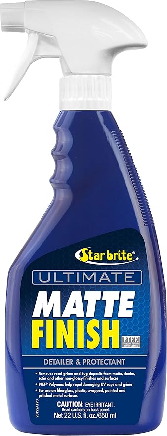 STAR BRITE Ultimate Matte Finish Speed Detailer & UV Protectant - Matte Finish Protectant for Wraps, Motorcycles, Cars, & Trucks - 22 OZ (098122)