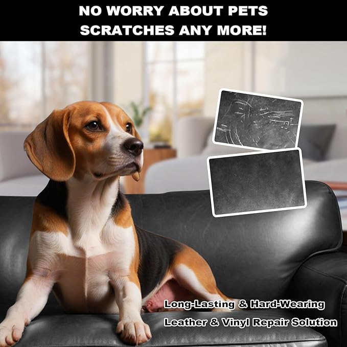 STARTSO WORLD Black Leather Repair Kit, Vinyl Repair kit for Car Interiors, Furniture, Couches, Car Seat, Sofa, Jacket and Purse, Restores Faux, Artificial, Genuine Pleather