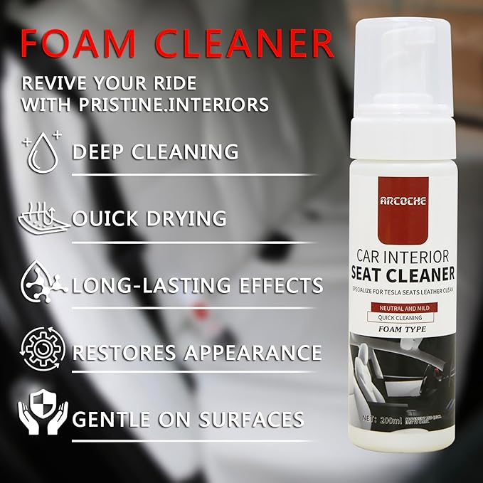 Seat Cleaner for Tesla Interior & Leather Seat Maintainer Accessories for Model Y 3 S X Door Dashboard Console Cleaning Kit