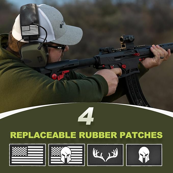 ZOHAN EM054 Electronic Shooting Ear Protection with 4X Sound Amplification, Ear Protection Muffs for Gun Range, NRR 23db Noise Reduction Hearing Protection Headphones