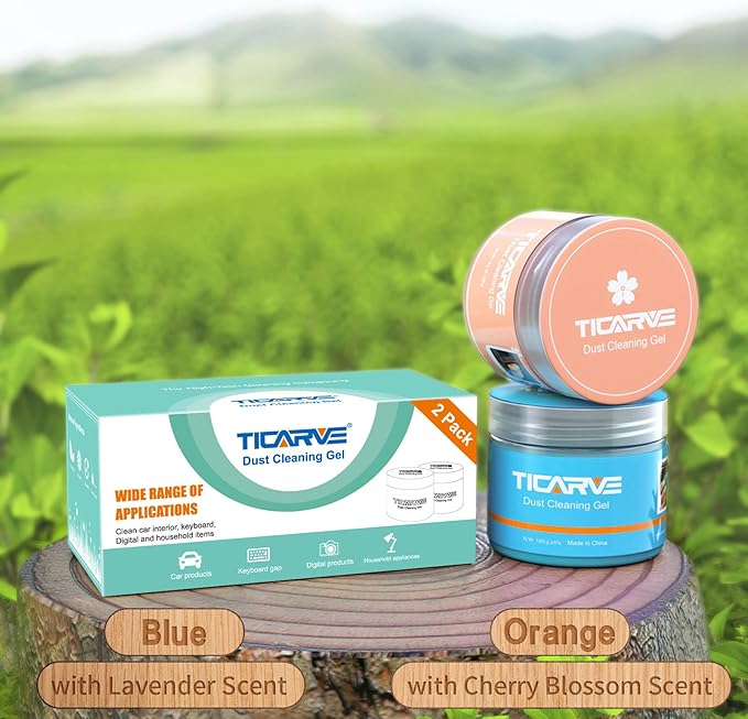 TICARVE 2Pack Car Cleaning Gel Car Putty Car Cleaning Putty Auto Tools for Car Interior Cleaner Cleaning Kits Automotive Car Cleaner Blue Orange (320g/11.2oz)