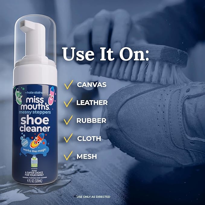 Miss Mouth's Messy Eater Stain Treater and Messy Steppers Shoe Cleaner Magic Duo - Stain Remover for Clothes, Carpet, Upholstery and Shoe Cleaner for Sneakers, Leather, Cloth, Mesh