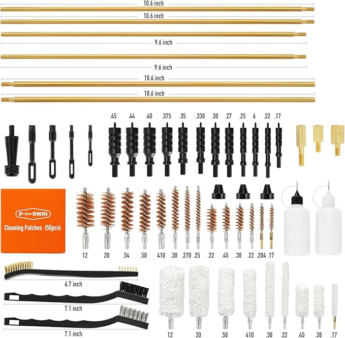 Universal Gun Cleaning Kit for All Caliber Pistol Rifle Handgun Shotgun Hunting Cleaning Kit with Brass Rods and Tough Carrying Case, Gun Accessories Gifts for Men
