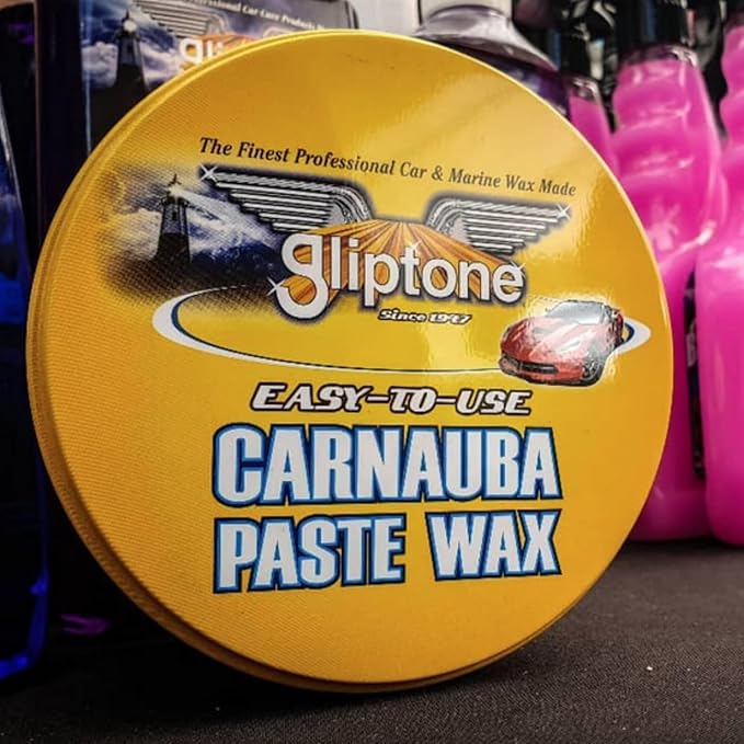 Gliptone Easy To Use Carnauba Paste Wax, Professional #1 Brazilian Carnauba Formula, Deep Gloss and Long Lasting Protection, Safe for All Finishes, 10.5 oz