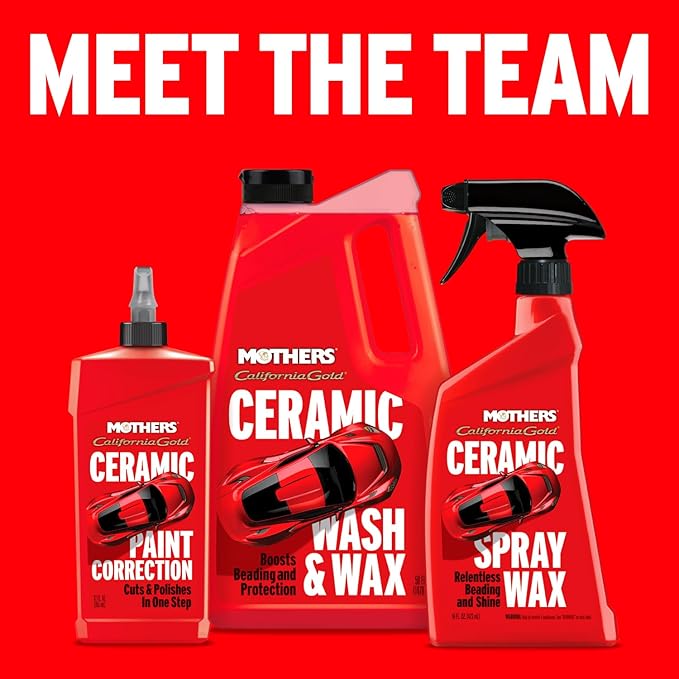 Mothers California Gold Ceramic Wash & Wax, 50 oz. – pH Neutral, Eco-Friendly, Super-Sudsy, Watermelon Scented, Boosts Beading, Enhances Gloss & Leaves a Streak-Free Shine, Foam Cannon Ready (05650)
