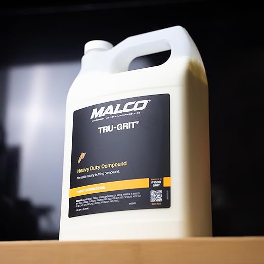 Malco Tru Grit - Heavy Duty Buffing and Polishing Compound for Cars/Automotive Paint Correction and Detailing/Removes 1000-1500 Grit Sand Scratches / 1 Gallon (120001)
