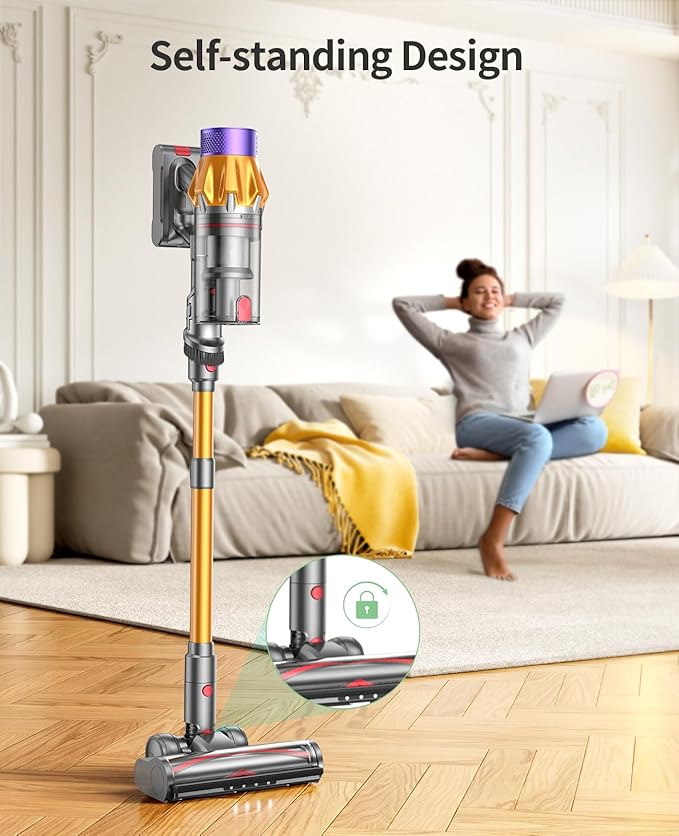 Cordless Vacuum Cleaner, 600W 50KPA 70Mins Vacuum Cleaners for Home,Stick Vacuum with Self-Standing ,Wall Mount Dock, 3.3Ft Hose,Aromatherapy, Household Vacuum for Pet Hair/Carpets/Hardwood（X7A Pro）