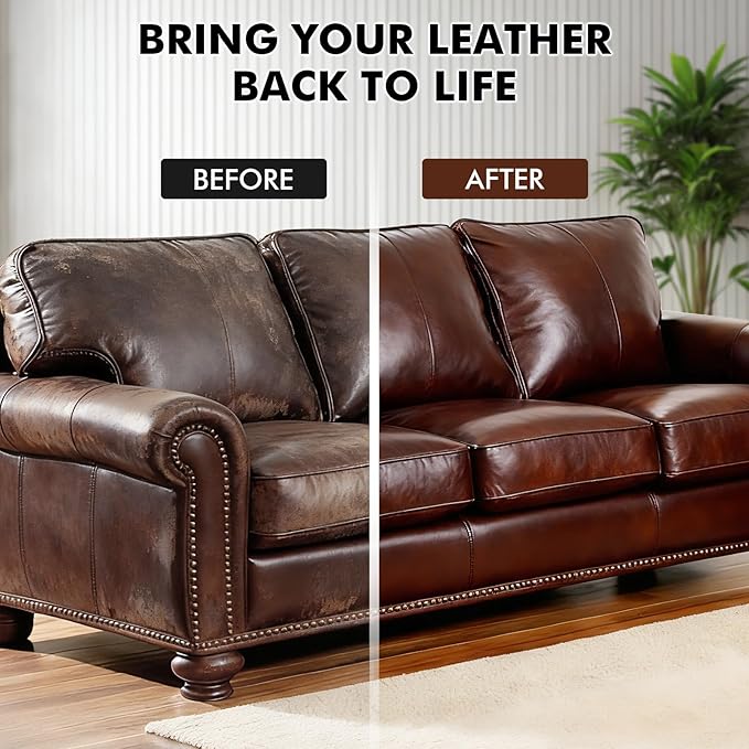 STARTSO WORLD Leather Recoloring Balm, Pine Green Leather Repair Kit for Furniture, Leather Dye, Leather Color Restorer for Couches, Leather Couch Paint | Repair, Restore & Renew Old, Faded Leather