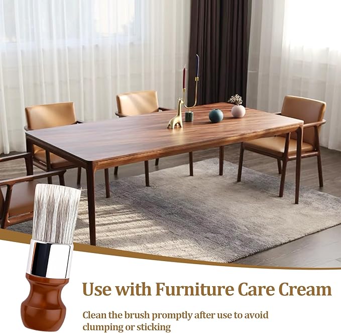 Salve Brush for Furniture, 2 PCS Wood Furniture Brush,Soft Bristles Wood Repair Clean Brush,Salve Wax Brushing Tool for Furniture Home Leather