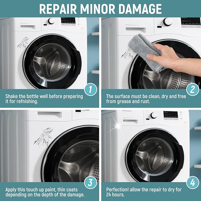 White Appliance Paint, 32 Oz – High Gloss Finish for Home Appliances Refinishing | Durable, Ovens, Microwaves, Dishwashers，Fast-Drying Interior/Exterior Coating | Zero VOC, Metal & Plastic Safe