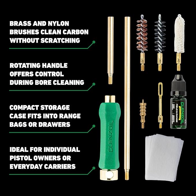 CLENZOIL Field & Range Pistol Basics Cleaning Kit | Complete Handgun Cleaning Set