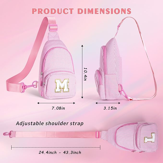 YOOLIFE Personalized Gifts For Teenage Girls Initial Sling Bag Gift for Women Teen Girls Birthday Gift for 11 12 13 14 15 16 Years Old Teen Girl Gifts Trendy Stuff Crossbody Fanny Bag Pack (Purple C)