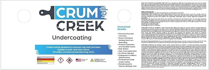 1 Quart Can Matte Black Wax-Based Undercoat, Long Lasting Corrosion, Anti Rust Coating,Rust Proofing, Protect All Metals in Marine & Automotive & has Superior Gravel Resistance For Maximum Protection