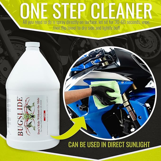 BugSlide 2.5 Gallon Cleaner Refill for Spray Bottles & Travel Kits - All Surfaces Cleaning and Detailing Solution for Vehicle Interior and Exterior Use - Shines, Degreases, Polishes