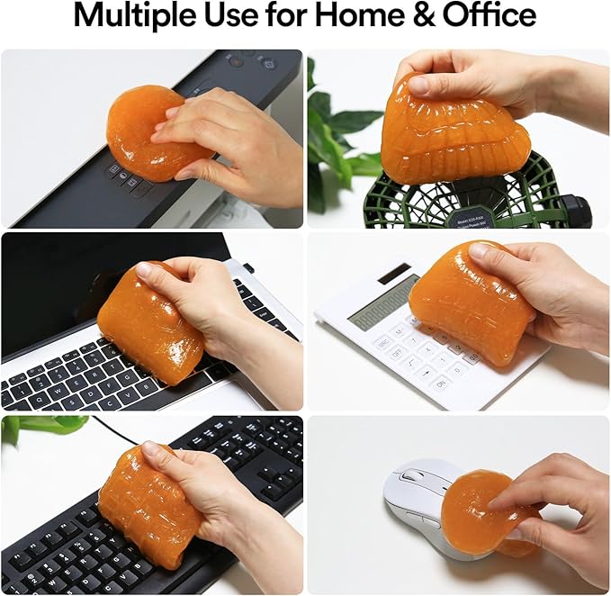 PULIDIKI Car Cleaning Gel for Car Cleaning Putty Car Putty Auto Detailing Tools Car Slime Cleaner Dust Cleaning Gel for Car Interior Cleaner Car Accessories Keyboard Cleaner Orange (4Pack)