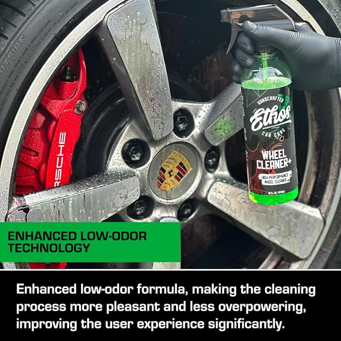 Ethos Wheel Cleaner Spray - Iron Remover Car Detailing - Rim Cleaner Spray Brake Dust, Iron Remover - Color Change Technology - Professional Strength Formula - Brake Dust Remover