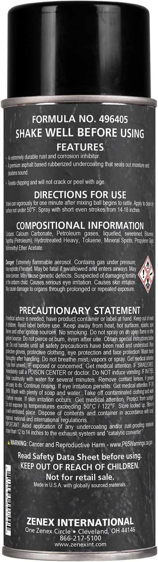 Zenex Rubberized Undercoat - Heavy Duty Undercoating for Vehicles | Rubberized Undercoating Spray for Cars, Trucks, and Trailers | Waterproof Rust Prevention | Sound Deadening | 16 oz (2 Count)