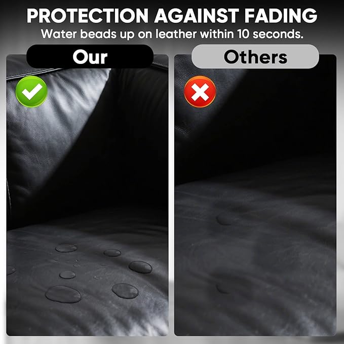 Leather Recoloring Balm - Scratch Repair & Color Restore Kit for Faded Leather, Leather Couch & Car Seats - 12OZ Leather Restorer Balm for Furniture, Auto Interior, Vinyl, Accessories (Black)