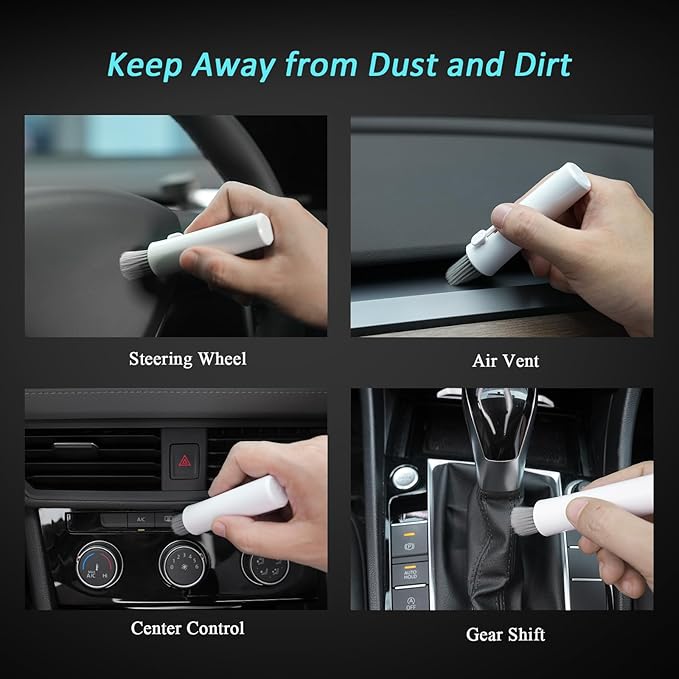 Car Screen Cleaner Spray and Wipe, Car Interior Cleaner Detailing Kit Screen Cleaning Tool for Touchscreen Display Dashboard, Car Detailing Brush for Tesla Jeep BMW Honda Benz Chevy
