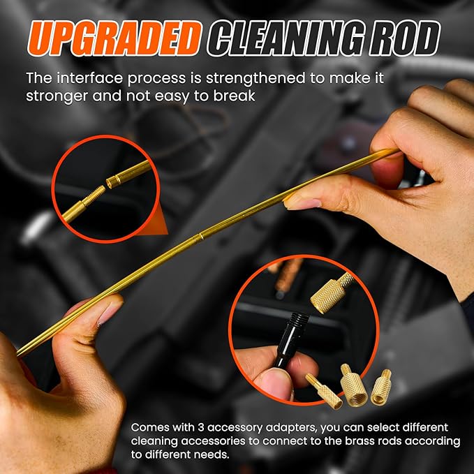 Universal Gun Cleaning Kit for All Caliber Pistol Rifle Handgun Shotgun Hunting Cleaning Kit with Brass Rods and Tough Carrying Case, Gun Accessories Gifts for Men