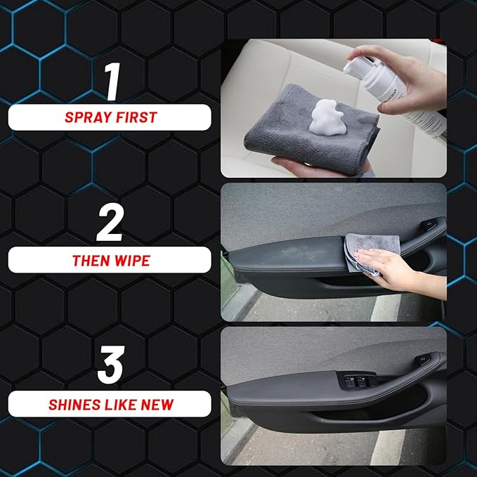 Seat Cleaner for Tesla Interior & Leather Seat Maintainer Accessories for Model Y 3 S X Door Dashboard Console Cleaning Kit