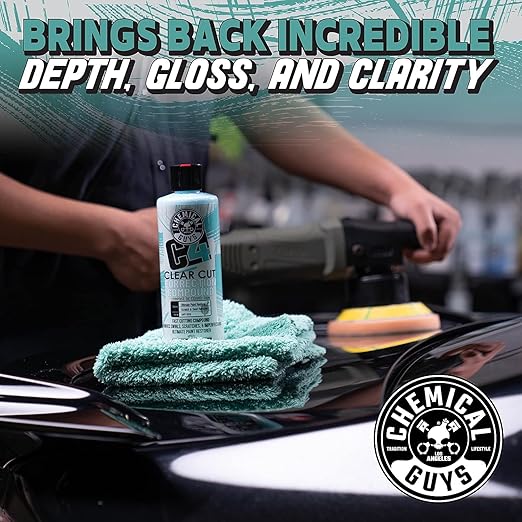 Chemical Guys C4 Clear Cut Correction Compound - Professional Paint Correction Polish for Cars, Trucks, SUVs, and RVs - Swirl, Hologram and Scratch Remover for a Smooth, Glossy Finish, 16 fl oz