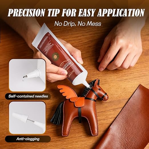 Professional Leather Glue Adhesive -120 ML Industrial Strength, Clear & Flexible Bond for Shoes, Bags, Purses, Furniture, Car Seats, Jackets (Repair Vinyl, Suede, Upholstery, Rubber)