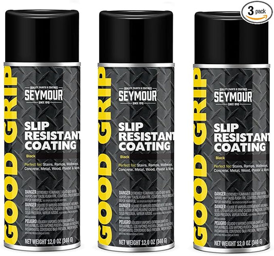16-83 – Good Grip Slip-Resistant Spray Coating — Black (12 oz, 3-Pack / 36 oz Total) | Industrial-Grade Textured Spray for Metal, Wood & Concrete | Indoor/Outdoor